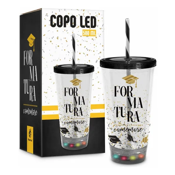 Copo Led Canudo - Datas Formatura Foto 1