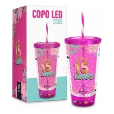 Copo Led Com Canudo 15 Anos - Brasfoot Foto mini 1