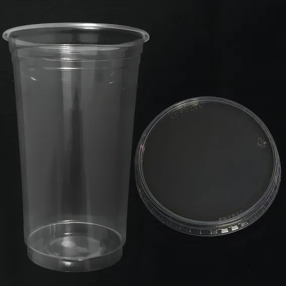 Copo Liso Descartável Pp Milk Shake Açaí 700ml C/ Tampa 50un Foto 1