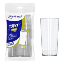 Copo Long Drink Acrilico 340ml Strawplast 10 Unidades Foto mini 1