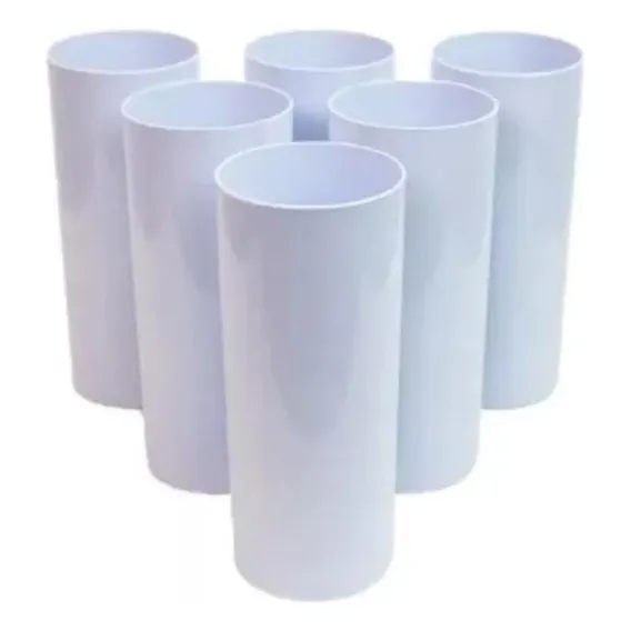 Copo Long Drink Kit Com 50 Copos Branco Liso Foto 1