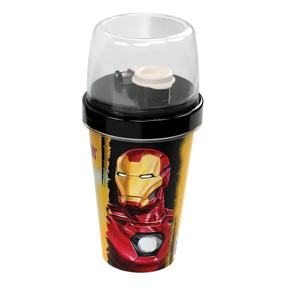 Copo Mini Shakeira Princesas Super Heróis 320ml - Plasútil Homem De Ferro Foto 1