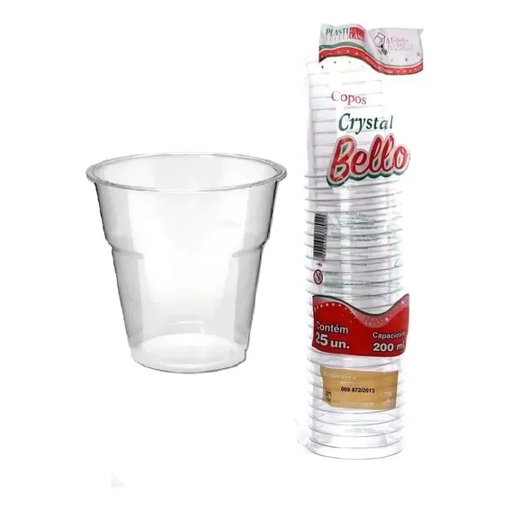 Copo P/drink 200ml C/300 Copos Nobres Plaszom Refri E Agua Cor Transparente Foto 1