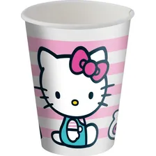 Copo Papel 200ml - Festa Hello Kitty C/ 08 Unid - Festolor Cor Decorado Foto  mini 1