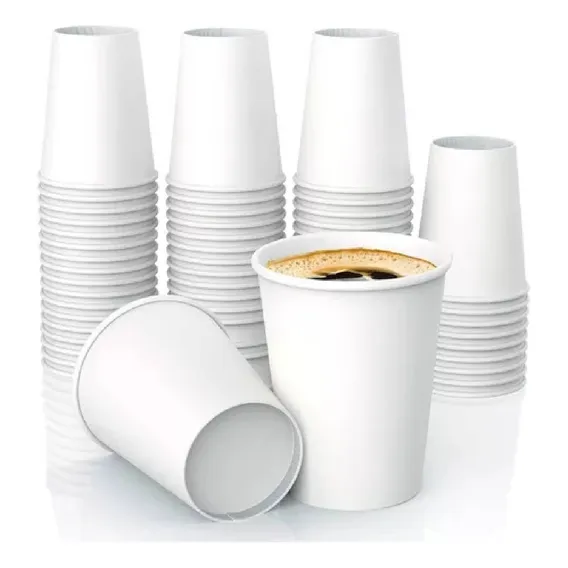 Copo Papel 210ml Para Cafe Descartavel Branco 100 Copos Foto 1