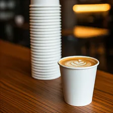 Copo Papel 210ml Para Cafe Descartavel Branco 100 Copos Foto mini 4