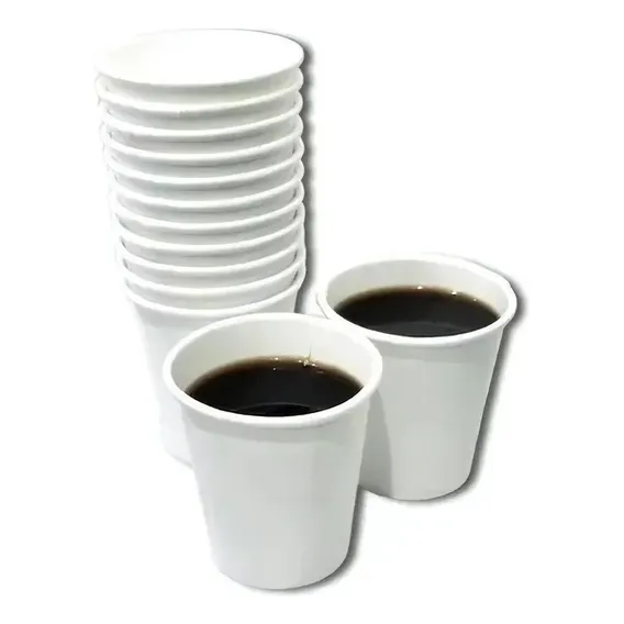 Copo Papel Branco Biodegradável Térmico Café/chá 180ml 50 Un Foto 1