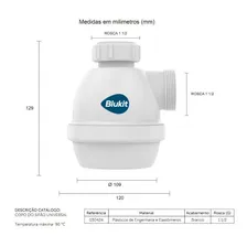 Copo Para Sifão De Pia Cozinha Lavatório Banheiro Universal Foto mini 3