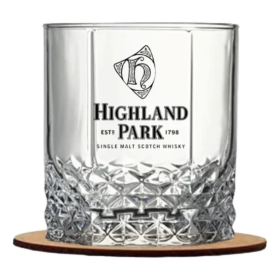 Copo Personalizado Whisky Highland Park 320ml Baixo+ Base Foto 1