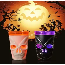 Copo Plastico Dose Shot Caveira Led Kit C/03 Unidades Cor Branco/laranja Foto mini 4