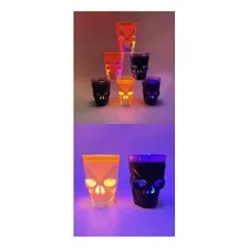 Copo Plastico Dose Shot Caveira Led Kit C/03 Unidades Cor Branco/laranja Foto mini 2