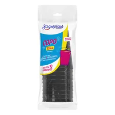 Copo Plastico Duro Pp Preto Strawplast 200ml C/10 Kit C/ 6 Foto mini  2