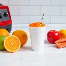 Copo Termico Isopor 240ml Com Tampa Bico Kit C/ 100 Unidades Copo Isopor Com Tampa Foto mini  3