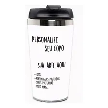 Copo Térmico Personalizado Tampa Rosqueável - Inox Cor Branco Liso Foto  mini 1