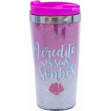 Copo Térmico Rosa Sereia 450ml - Projeto Kiwi Foto mini 1
