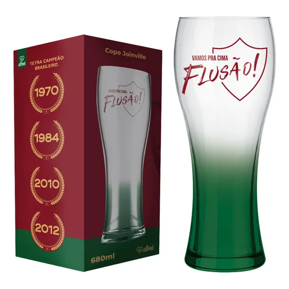 Copo Vidro Grande Cerveja Chopp Fluminense Licenciado Oficia Foto 1