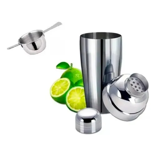 Coqueteleira Inox 500ml + Dosador De Wisky Inox Para Drinks Foto 1