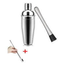 Coqueteleira Inox 500ml Profissional Drinks Barman + Socador Foto  mini 1