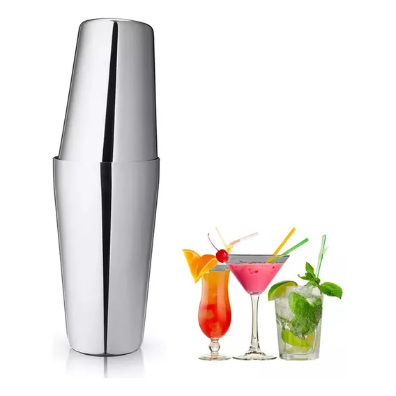 Coqueteleira Inox Com 2 Copos 400ml E 600ml Foto 1