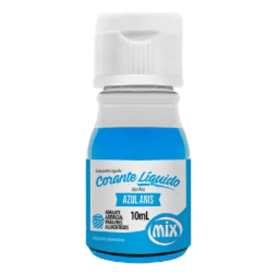 Corante Alimentício Líquido Azul Anis Mix Frasco 10ml Foto 1