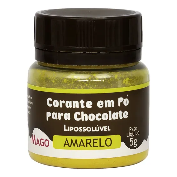 Corante Em Pó Para Chocolate Lipossolúvel Amarelo 5g Mago Foto 1