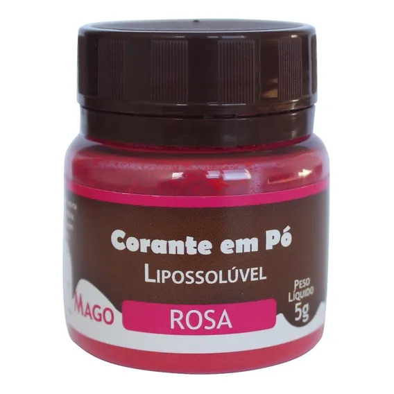 Corante Em Pó Para Chocolate Lipossolúvel Rosa 5g Mago Foto 1