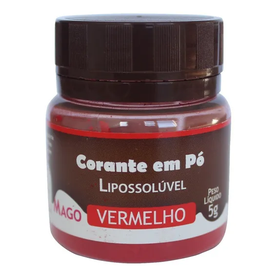 Corante Em Pó Para Chocolate Lipossolúvel Vermelho 5g Mago Foto 1