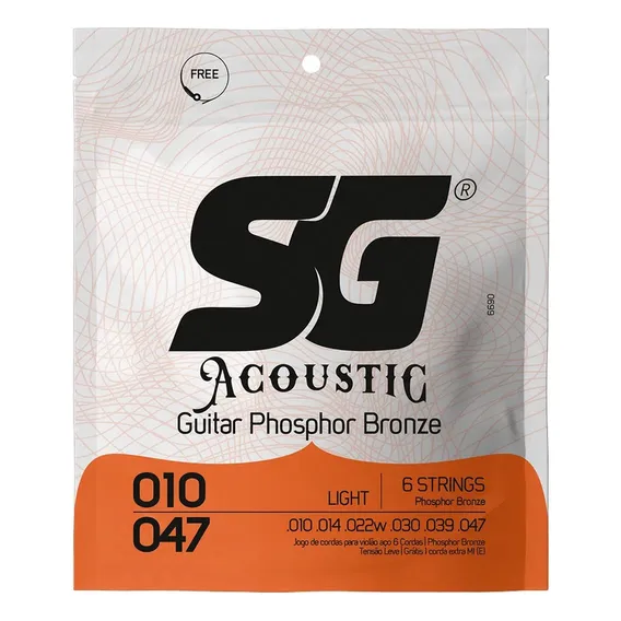 Corda .010 Phosphor Bronze Para Violão Sg Foto 1