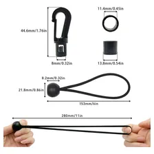Corda Elástica de Choque de 1/4 Polegadas x 15,8 M com Bolas e Ganchos, Corda Elástica de Nylon para Caiaque, Corda Elástica e Correia de Reboque para Cadarços, Roupas, Mochilas e Mochilas Foto mini 4