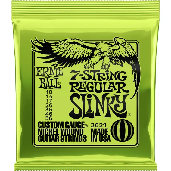 Corda Encordoamento para Guitarra 7 Cordas Ernie Ball 2621 7 Strings 10-56 Foto 1