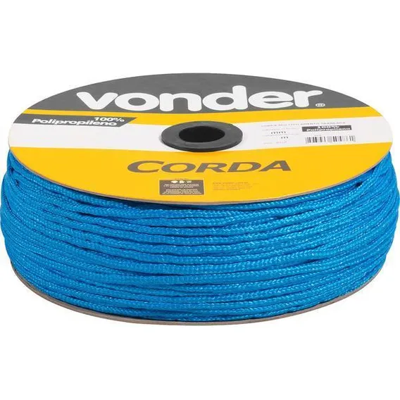 Corda Multifilamentada Trançada 5mmx250m 2,7kg Azul Poliprop Foto 1