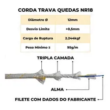 Corda nr18 tipo bombeiro 12mm em poliamida bobina 200 metros Foto mini 4