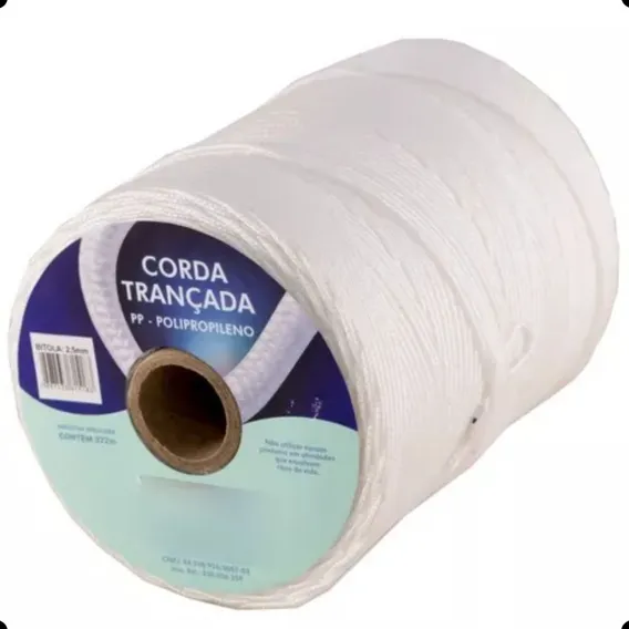 Corda Polipropileno Trançada Branca 8mm X 200mts Riomar Foto 1
