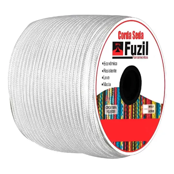 Corda Seda Carretel Branca Virgem Pp 10mm Rolo 190m - Fuzil Foto 1