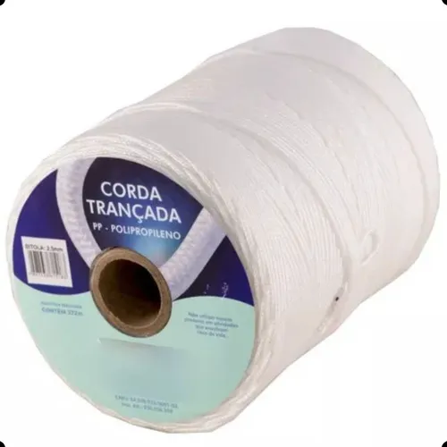Corda Trançada De Polipropileno 6mm Branca 191m Riomar Foto 1