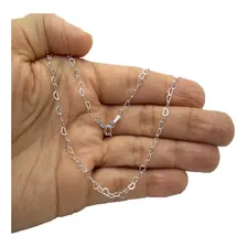 Cordão Chocker Prata 925 Jóia Legítima Coração Vazado 40 Cm Cor Prateado Foto  mini 1