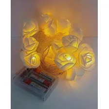 Cordão De Led Luminoso Pisca/fixa 20 Rosas Luminária Pilha Cor Das Luzes Branco / Warm Foto mini  2