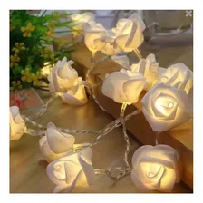 Cordão De Led Luminoso Pisca/fixa 20 Rosas Luminária Pilha Cor Das Luzes Branco / Warm Foto  mini 1
