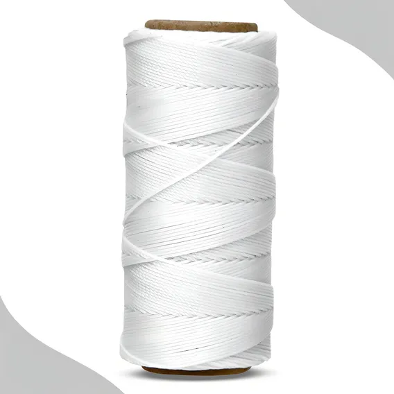 Cordão Encerado 1mm - Fio Cordone Branco - 100 Metros - Brx Foto 1