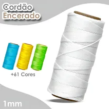 Cordão Encerado 1mm - Fio Cordone Branco - 100 Metros - Brx Foto mini  3