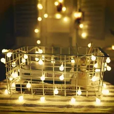 Cordão Fio Varal 2m 20 Bolinhas Led Pilha Luz Branco Quente Luzes Branco-quente Foto mini 4