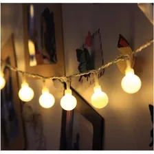 Cordão Fio Varal 2m 20 Bolinhas Led Pilha Luz Branco Quente Luzes Branco-quente Foto mini  2