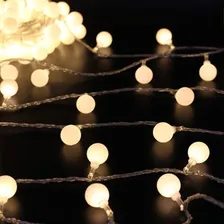 Cordão Fio Varal 2m 20 Bolinhas Led Pilha Luz Branco Quente Luzes Branco-quente Foto mini  3