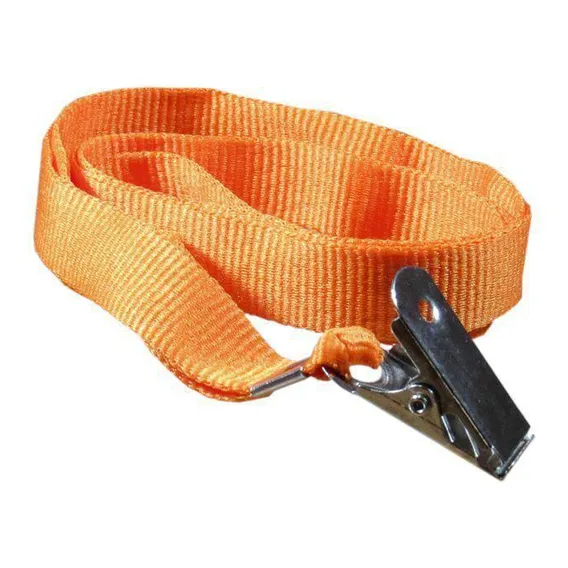 Cordão Para Crachá Com Jacaré Laranja 12mm Marpax 10un Foto 1