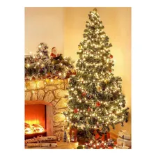 Cordão Pisca 100 Led Fixo Fio Transparente Natal Decor 110v Luzes Branco Quente Foto mini  2