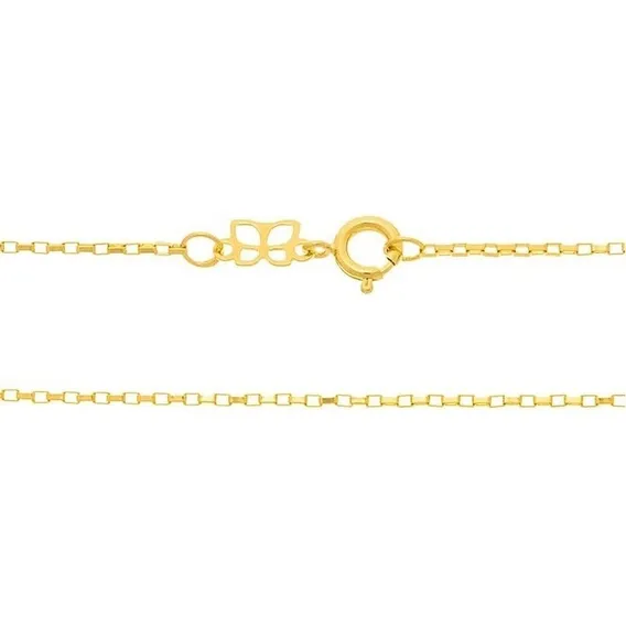 Cordão Rommanel Veneziana Longa 50cm Banhado Ouro 18k Com Cor Dourado Foto 1