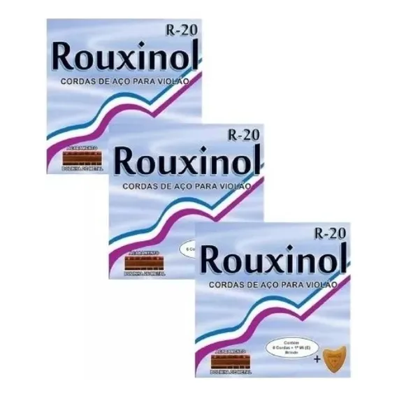 Cordas Para Violão Aço Com Bolinha Rouxinol Kit Com 03 Foto 1