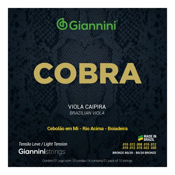 Cordas Viola Caipira Giannini Cobra Cv82l Leve Foto 1