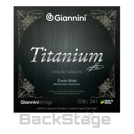 Cordas Violão Nylon Giannini Titanium Genwtm Média Foto 1