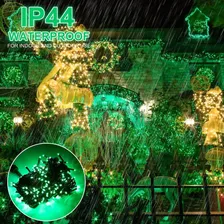 Cordão 100 Leds 10m Com Strobo 4 Fixo 1 Pisca Prova D'água Luzes Verde 220v Foto mini 3